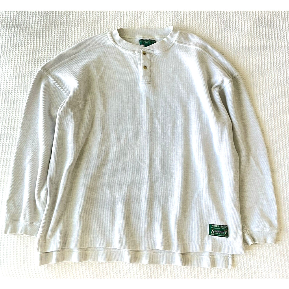 Vintage Abercrombie & Fitch Mens XL Shirt Ribbed Oversized Henley Sport Jersey